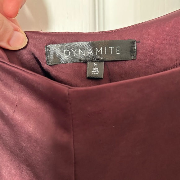 Dynamite Satin Skirt in a beautiful burgundy colour. Size medium. - Picture 3 of 3